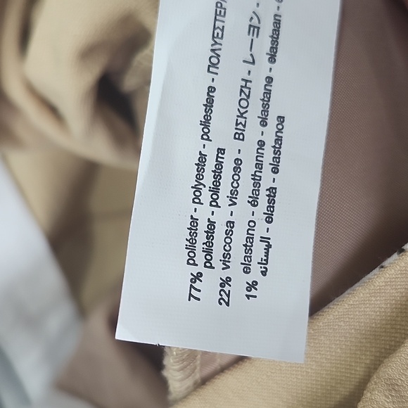 Zara Sophisticated Sand Wide-Leg Palazzo Pants Masculine - Picture 11 of 12